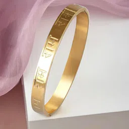 The Roadster Men Gold-Plated Stainless Steel Anti-Tarnish Shri Ram Kada Bracelet image 2