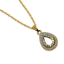 Utkarsh Gold-Plated Teardrop Shaped Pendants with Chains image 4