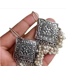 Sangria Oxidised Alloy Artificial Beads Earrings-picture-17