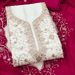 LeeliPeeri Designer Embroidered Unstitched Dress Material image 3