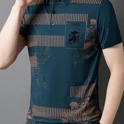 zebu Men 2 Graphic Printed Polo Collar Regular T-shirt image 2