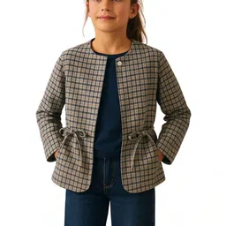 KICO Girls Checked Lightweight Woven Jacket-picture-32