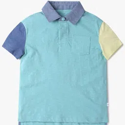 GAP Boys Colourblocked Pure Cotton Polo T-shirt-image-46