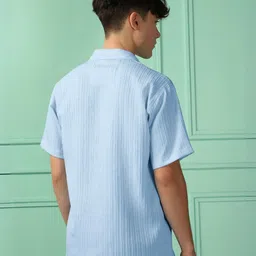 MaverIQ Men Premium Fit Textured Spread Collar Casual Shirt image 3