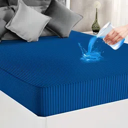 bsb home Blue Cotton Water Resistant Mattress Protector-image-23