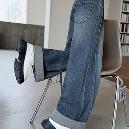 LULU & SKY Girls Wide Leg High-Rise Light Fade Jeans image 3