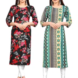 MANTRA DESIGNER Women Pack Of 2 Multicoloured Crepe Kurtas-picture-17
