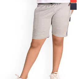 BAESD Girls Pack Of 3 Cotton Solid Regular Bermuda Shorts-picture-41