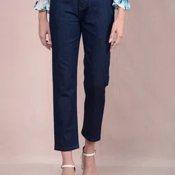Crimsoune Club Women Straight Fit Heavy Fade Stretchable Jeans-picture-26