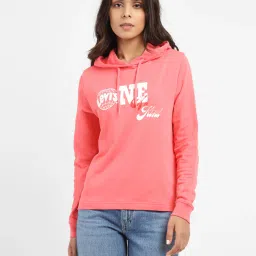 levi's Women's Printed Pink Hooded Sweatshirt image 1