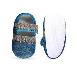 COCO CANDY Girls Brocade Booties with Golden Lace image 5