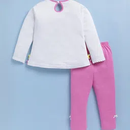 Toonyport Girls Graphic Printed Round Neck Pure Cotton Top With Trouser image 3