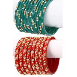 Somil Stylish Glass & Fancy Bangle/Kada Combo Of 2 Set-picture-17
