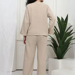 HERE&NOW V-Neck Pure Cotton Top With Trousers Co-Ords image 5