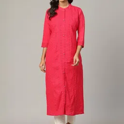 4u Fashion Women Embroidered Chikankari Kurta-picture-41