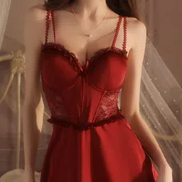 LULU & SKY Lace Shoulder Straps Sleeveless Nightdress image 4