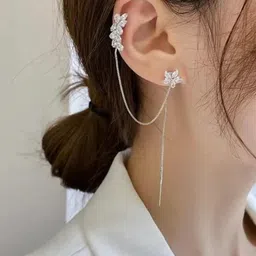 DressBerry Silver-Plated Alloy Cubic Zirconia Contemporary Earrings-image-85