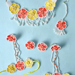 Sangria Gold-Plated Beaded Bridal Jewellery Set-image-42