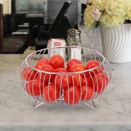 Presnts a Stainless Steel Matka Fruit & Vegetable Basket Bowl For Kitchen and Home Multipurpose Bowl Basket (Silver, 1 Pcs.) Stainless Steel Fruit & Vegetable Basket-image-41