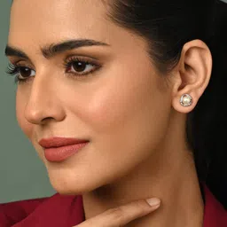 Clara 925 Sterling Silver Rhodium-Plated Contemporary Pearls Studded Earrings image 4