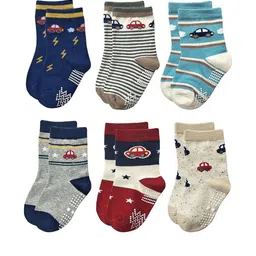 Teri Beri Infants Pack of 6 Non Slip Grip Ankle Socks-picture-23