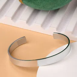 The Roadster Lifestyle Co. Men Silver-Plated Cuff Bracelet-picture-13