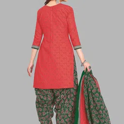 shree jeenmata collection Floral Printed Pure Cotton Unstitched Dress Material image 4