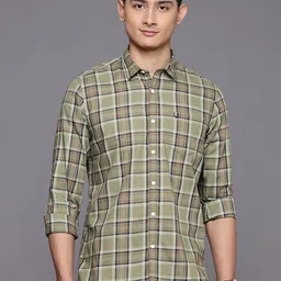 Allen Solly Pure Cotton Custom Fit Checked Casual Shirt image 3