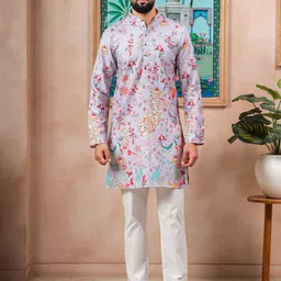 Koshin Men Ethnic Motifs Digital Printed Embroidered Kurta-picture-13