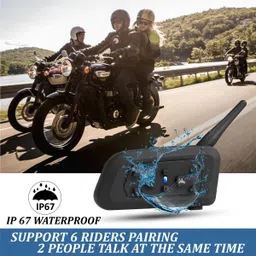 asryd Bluetooth Helmet Intercom for 6 Riders (Single Unit) Helmet Wireless Smart Headphone image 3