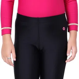 lactra Full Leg Leggings with UPF 40+ Sun Protection and Shape Retention Fabric Solid Women Swim Bottom Black Swimsuit-picture-25