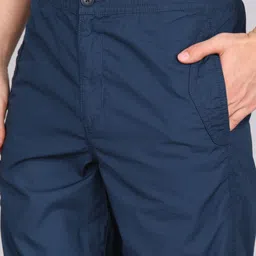 allen solly Men Regular Fit Blue Cotton Blend Trousers image 5