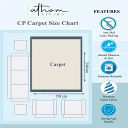 athom living Multicolor Floral Nylon 5 x 7 Feet Machine Made Carpet image 5