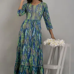 prisca Women Printed Viscose Rayon Flared Kurta image 5