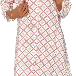 dressume Women Geometric Print, Printed Pure Cotton Straight Kurta image 1