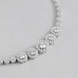 Zavya Women Silver-Toned Cubic Zirconia Rhodium-Plated Charm Bracelet image 5