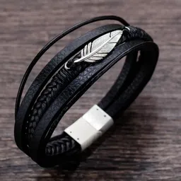 MEENAZ Men Antique Silver-Plated Multistrand Bracelet-picture-52
