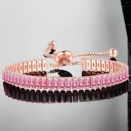 Jewels Galaxy Women Rose Gold-Plated Cubic Zirconia Studded Wraparound Bracelet-picture-24