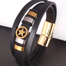 MEENAZ Men Gold-Plated Multistrand Bracelet-picture-35