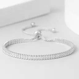 Jewels Galaxy Silver-Plated Cubic Zirconia Studded Wraparound Bracelet-picture-11