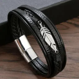 MEENAZ Men Silver-Plated Multistrand Bracelet-picture-26