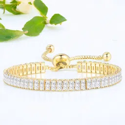 Jewels Galaxy Gold-Plated Cubic Zirconia Wraparound Bracelet-picture-46