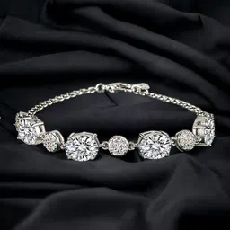 Designs & You Women Silver-Plated Cubic Zirconia Link Bracelet-picture-16