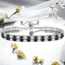 Jewels Galaxy Silver-Plated Cubic Zirconia Wraparound Bracelet-picture-34