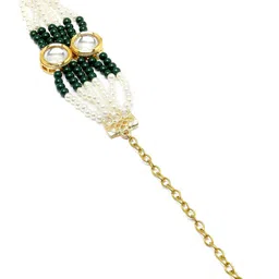 KARATCART Kundan Gold-Plated Wraparound Bracelet-picture-18