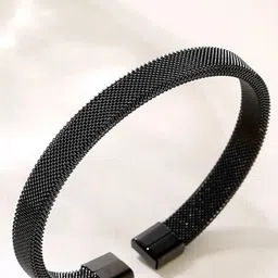 MEENAZ Unisex Oxidised Silver-Plated Kada Bracelet-picture-33