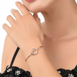 Zaveri Pearls Rose Gold-Plated Cubic Zirconia Bracelet-image-62