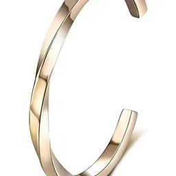 KARISHMA KREATIONS Unisex Gold Plated Stainless Steel Kada Bracelet-image-65