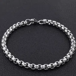 MEENAZ Silver-Plated Stainless Steel Link Bracelet-picture-29