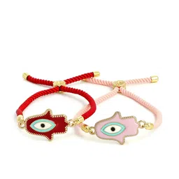 EL REGALO Unisex 2 Gold-Toned & Red Gold-Plated Bangle-Style Bracelet-picture-31